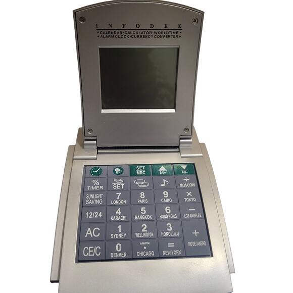 Set of 2 World Travel Clock Currency Converter Worldtime & Plug In Digital Clock - Picture 13 of 16